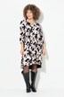 Leaf Print 3/4 Sleeve Jersey Dress