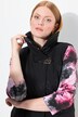 Fully lined stand-up collar vest with decorative fastener