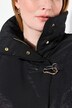 Fully lined stand-up collar vest with decorative fastener