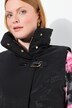 Fully lined stand-up collar vest with decorative fastener