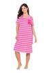 Noční košile, pruhy, kulatý výstřih, krátké rukávy, náprsní kapsa