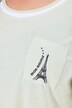 Pyjama 2 pièces, pantalon rayé avec poches, haut col rond et manches courtes