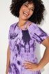 T-Shirt, lige pasform, batikprint, skulderudskæring