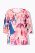 T-Shirt, lige pasform, smiley, batikmønster