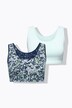 Brassières en lot de 2, imprimé/uni, décolleté rond
