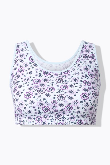 Bustier, 2-balení, potisk / jednobarevný, kulatý výstřih