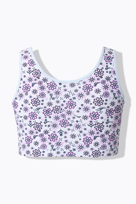 Bustier, 2-balení, potisk / jednobarevný, kulatý výstřih