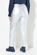Jean Mom avec ceinture confort, 5 poches et enduit argenté