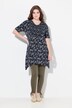 Long T-Shirt, Coupe A-Ligne, Encolure V, Manches Courtes, Coton Bio
