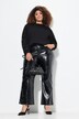 Mary leren look broek, wijde pijp, krokodillenmotief