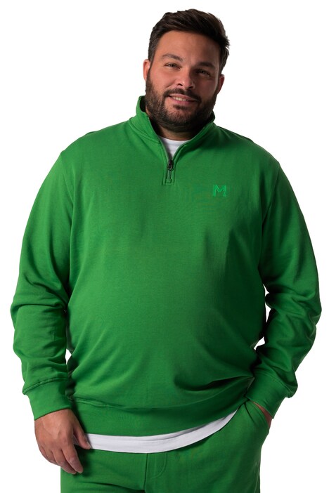 Teplákový troyer Men+, Basic, límec na zip, do 8XL