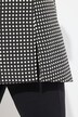 Veste en jacquard, col à revers et fentes sur les côtés, coupe évasée