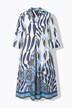 Vestido midi de lyocell, corte en A, cuello de camisa, manga 3/4