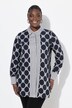 Chemisier long en satin, imprimé patchwork, col chemise et manches longues