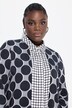 Chemisier long en satin, imprimé patchwork, col chemise et manches longues