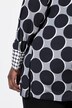 Chemisier long en satin, imprimé patchwork, col chemise et manches longues