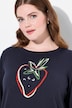 Sweater, frugtmotiv, rund hals, langærmet, økologisk bomuld