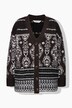 Mixed Pattern Oversized Knit Cardigan