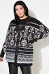 Mixed Pattern Oversized Knit Cardigan