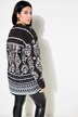 Mixed Pattern Oversized Knit Cardigan