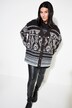 Mixed Pattern Oversized Knit Cardigan