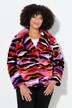 Veste en peluche, motif haut en couleurs, coupe Straight Fit ouverte