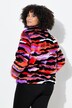 Veste en peluche, motif haut en couleurs, coupe Straight Fit ouverte