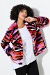 Veste en peluche, motif haut en couleurs, coupe Straight Fit ouverte