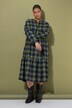 Robe midi à carreaux en flanelle. Manches longues et col tunisien
