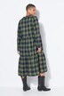 Robe midi à carreaux en flanelle. Manches longues et col tunisien