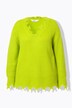 Trui, oversized, franjes, lange mouwen