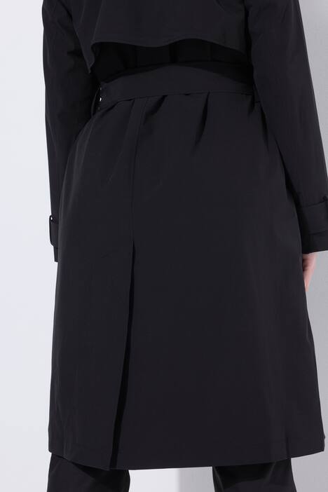 Trenchcoat, A-lijn, overhemdkraag, strikceintuur, satijnen voering