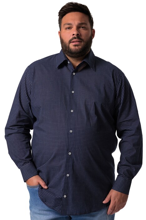 Kostkovaná košile Men+, dlouhé rukávy, Kent límeček, Comfort střih, do 8XL