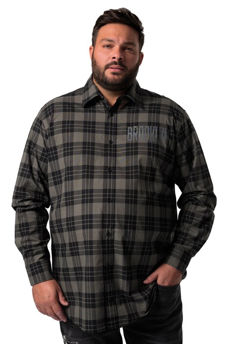 Kostkovaná košile Men+, dlouhé rukávy, Kent límeček, Comfort střih, do 8XL