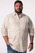Men+ skjorte i hørlook, lange ærmer, Kent-krave, Comfort Fit, allover-print, op til str. 8 XL