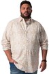 Košile Men+, lněný vzhled, dlouhé rukávy, Kent límeček, Comfort střih, plošný potisk, do 8XL