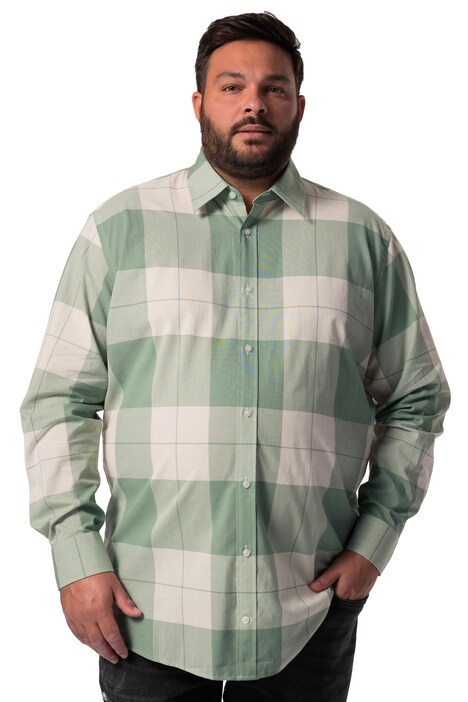 Kostkovaná košile Men+, dlouhé rukávy, Kent límeček, Comfort střih, do 8XL