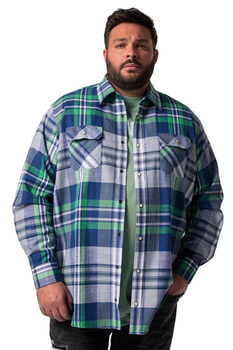 Kostkovaná košile Men+, dlouhé rukávy, Kent límeček, vintage vzhled, Comfort střih, do 8XL