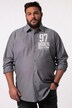 Men+ skjorte, lange ærmer, Kent-krave, print på brystet, comfort fit, op til str. 8XL