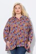 Plisseret bluse, blomster, A-linje, skjortekrave, langærmet
