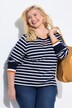 Sweatshirt, striber, snøre, rund hals, langærmet