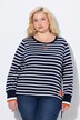 Sweatshirt, striber, snøre, rund hals, langærmet