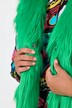 Straight cut vest in neon faux fur with open front