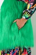 Straight cut vest in neon faux fur with open front