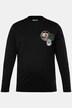 Men+ langærmet T-shirt, mavevenlig pasform, print på brystet, op til str. 8XL