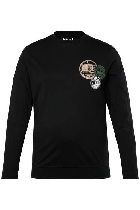 Tričko Men+, dlouhé rukávy, břišní střih, potisk na hrudi, do 8XL