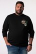 Men+ langærmet T-shirt, mavevenlig pasform, print på brystet, op til str. 8XL