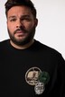 Men+ langærmet T-shirt, mavevenlig pasform, print på brystet, op til str. 8XL