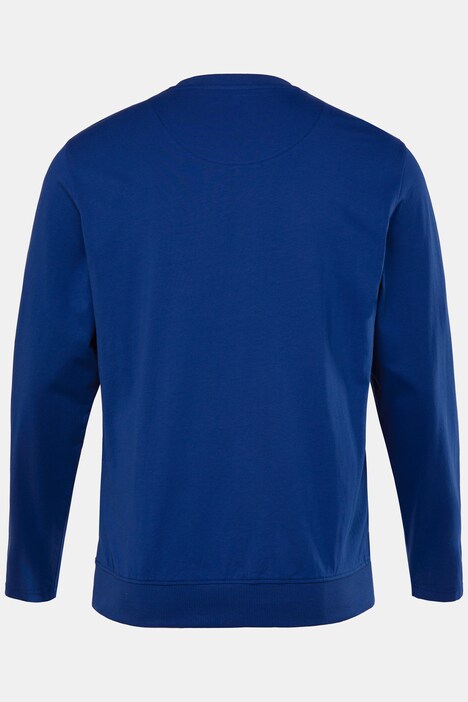Men+ langærmet T-shirt, mavevenlig pasform, print på brystet, op til str. 8XL