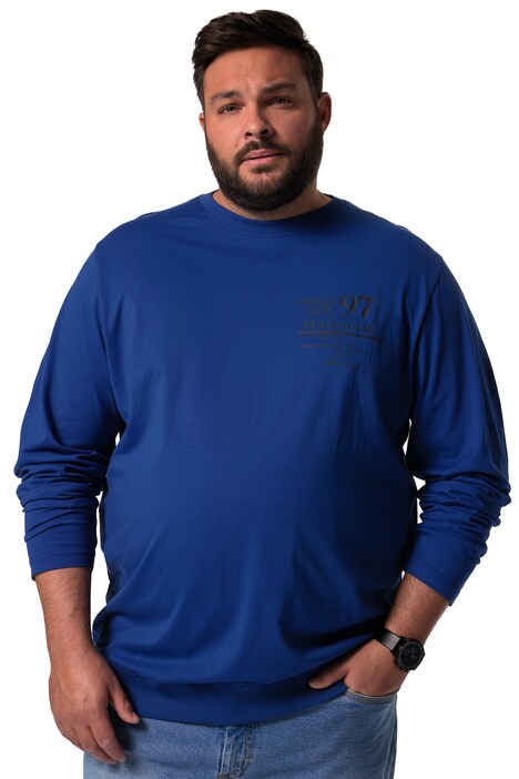 Tričko Men+, dlouhé rukávy, břišní střih, potisk na hrudi, do 8XL